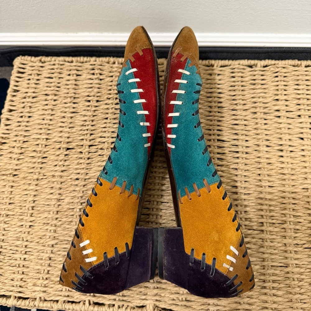 Miu Miu Vintage Y2K Patchwork Multicolour Suede Pointed-Toe Pumps 39/8.5 - Picture 7 of 9